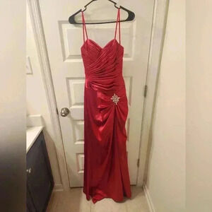 Cinderella Design Red Ball Gown Prom Dress Size XS Maxi #N636